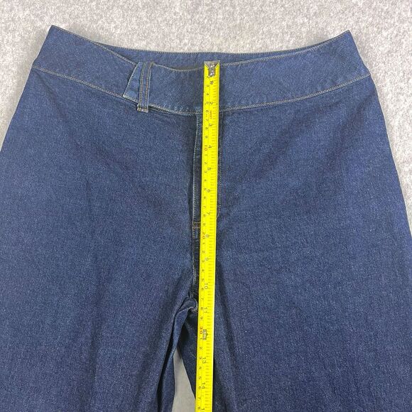 Riveted by Lee Pant Womens Large Indigo Flat Front Relaxed Fit Crop Trousers - Picture 7 of 9